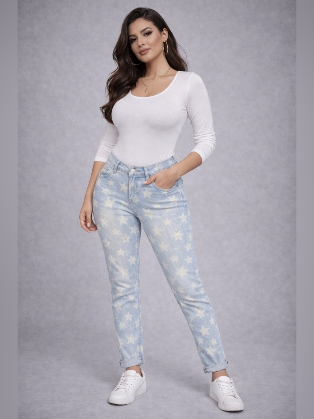 Celebrity Pink Girls Blue and Star Jeans size 14. Stretch